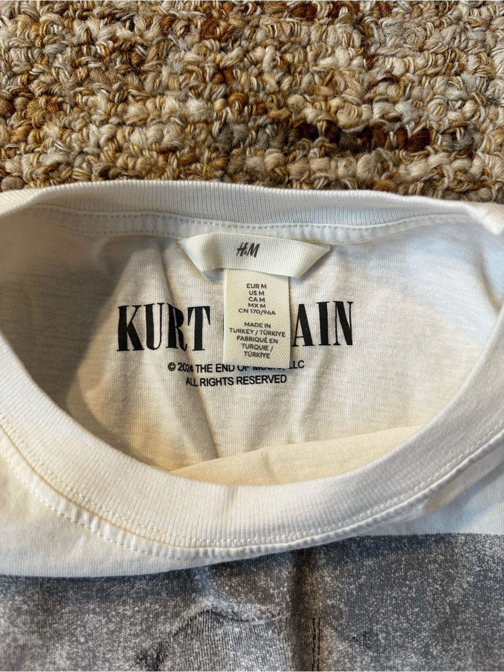 H&M White Kurt Cobain Graphic Tee - Picture 3 of 6